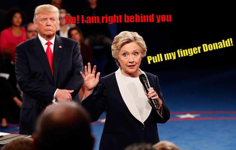 Hillary tries to lure Donald into a trap.