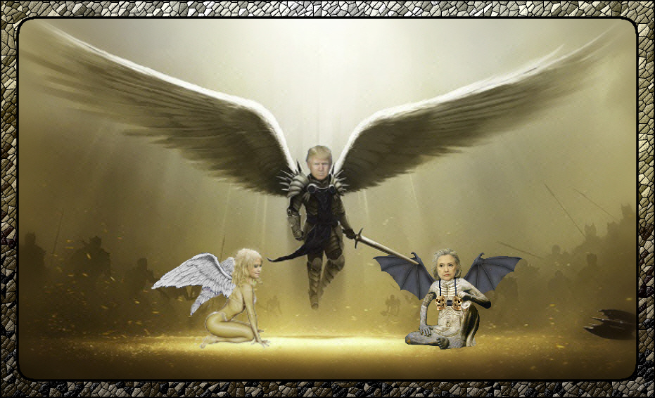 Trump is the chosen one doing Gods work stopping the Antichrist Hillary.