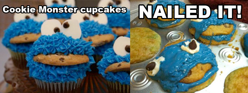 cookie monster cupcake fail - Cookie Monster cupcakes