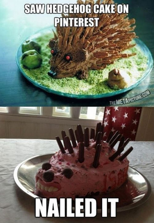 baking fails - Saw Hedgehog Cake On Pinterest Themetapicture.Com Nailed It