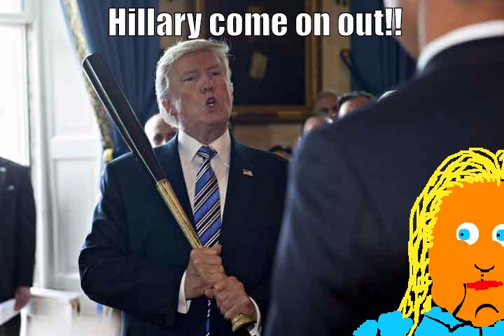 Hillary plays hide and seek with Trump