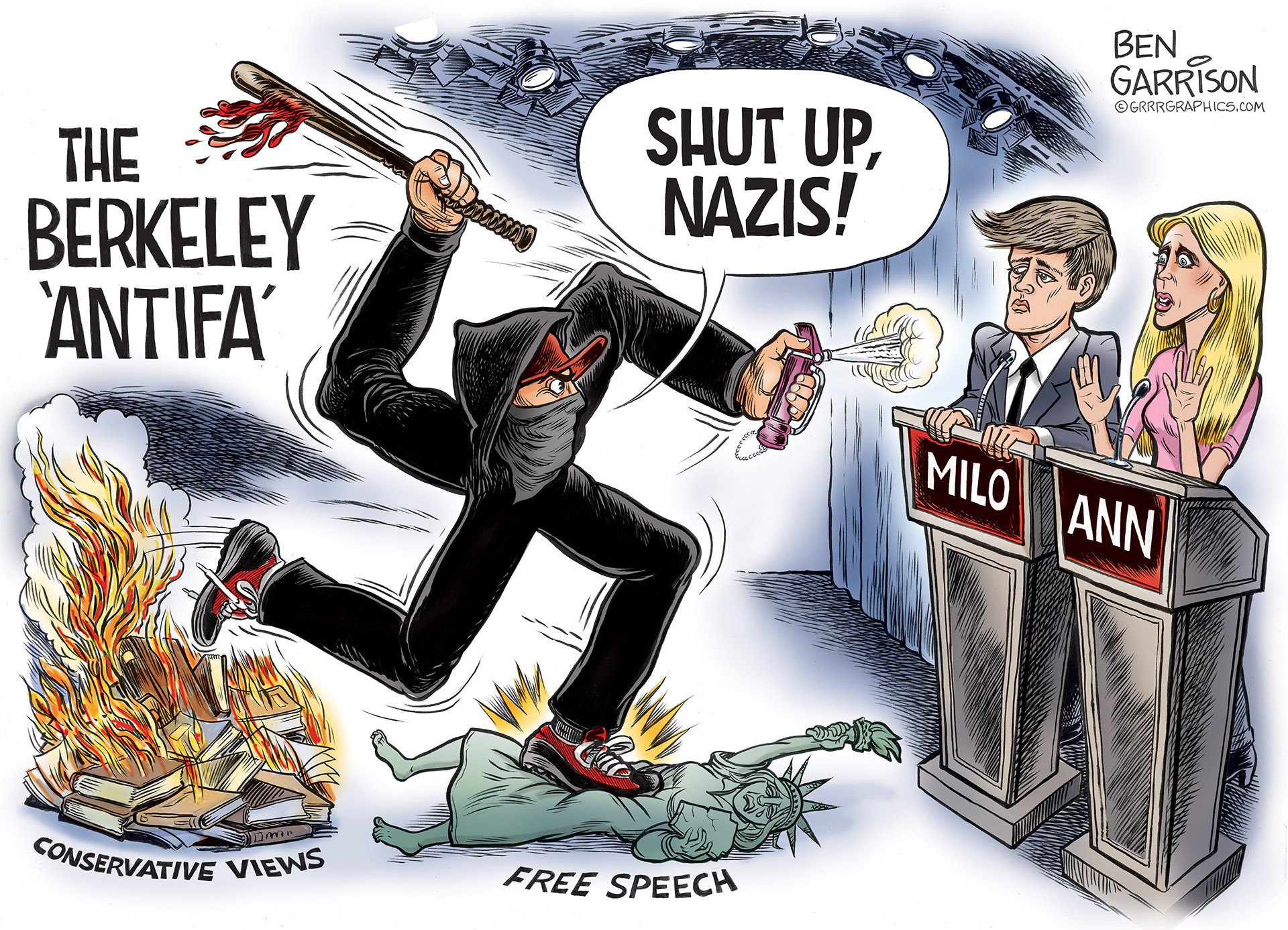 Antifa is actually trying to shut down free speech at Berkley. More fascism from the anti fascist.