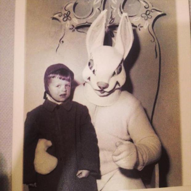Easter Bunny Scaring Kids for Centries