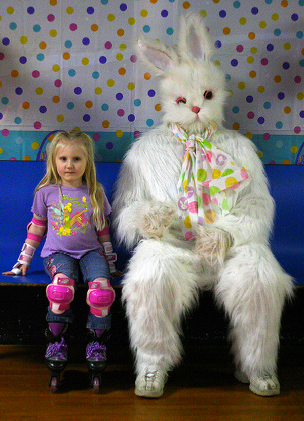 Easter Bunny Scaring Kids for Centries