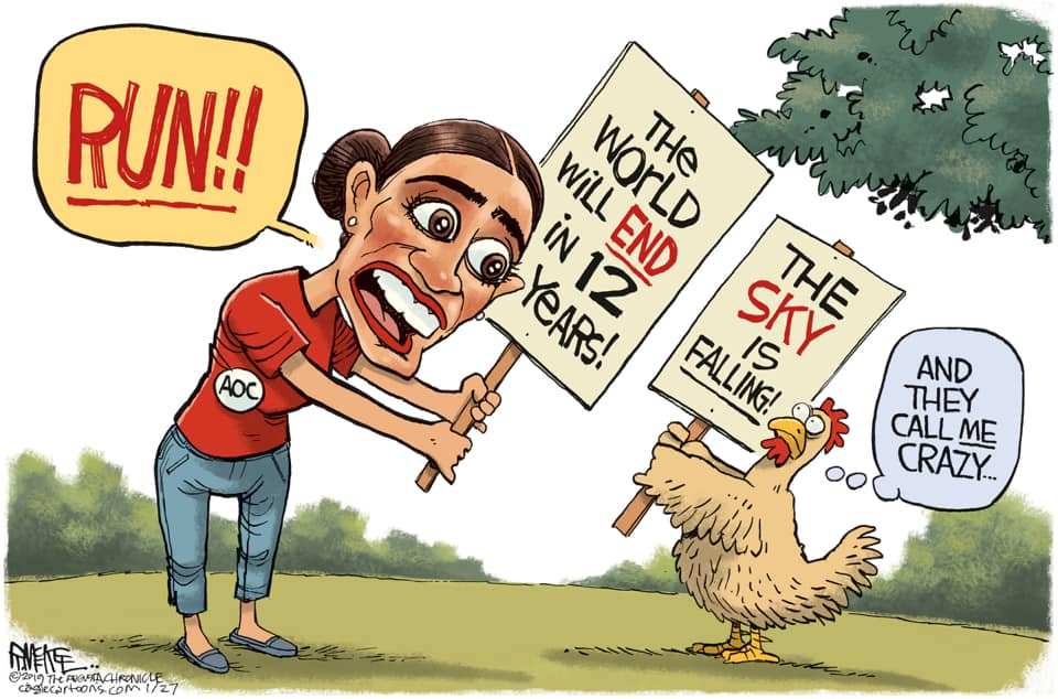 chicken little climate change - Run!! So Co Years! Will End World The In 12 The Sity Falling! A "S And They Call Me Crazy o Inele 29 The Fahrono coslecartoons.com 1727