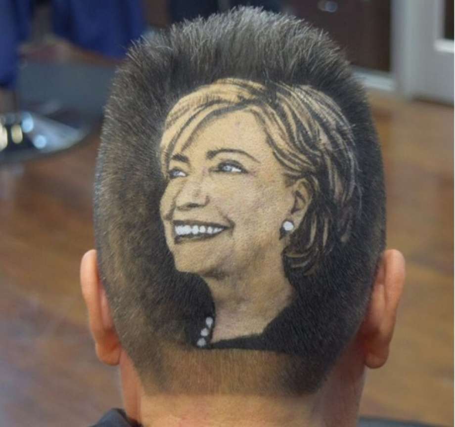 face shaved into back head