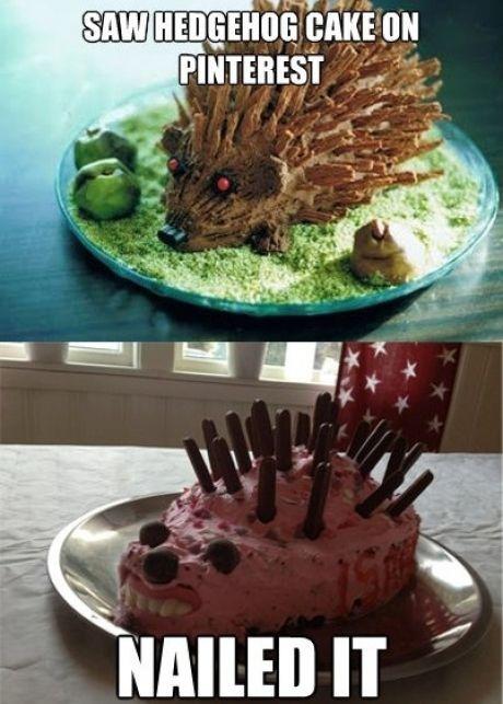 baking fails - Saw Hedgehog Cake On Pinterest Nailed It