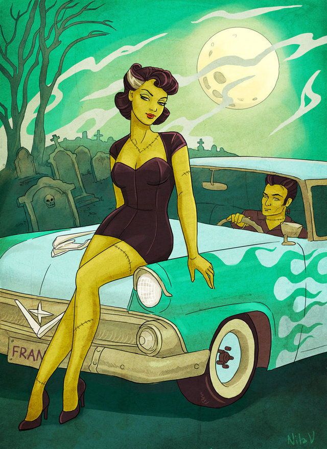 bride of frankenstein pin up - Fran Mi