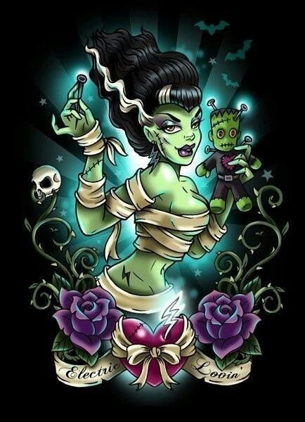 bride of frankenstein pin up