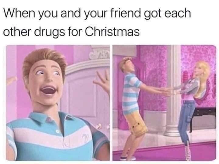 meme barbie - When you and your friend got each other drugs for Christmas