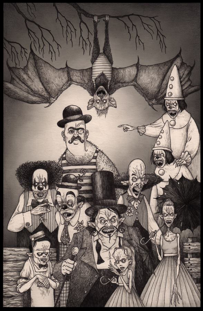 scary circus drawing