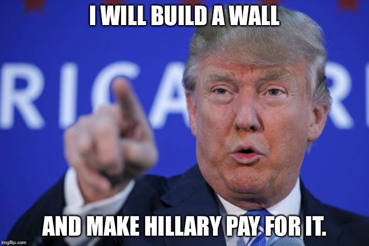 will build a wall meme - I Will Build A Wall Risa And Make Hillary Pay For It. imgflip.com
