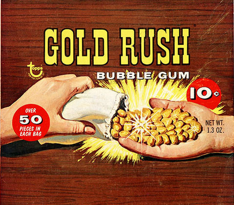gold rush bubble gum - Gold Rush Bubble Gum To Over 50 Pieces In Each Bag Net Wt. 1.3 Oz