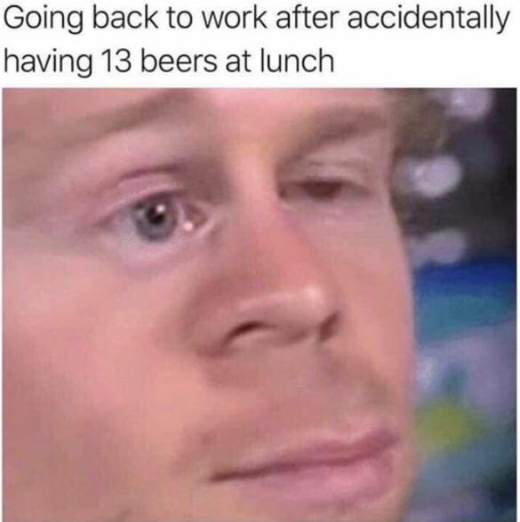 funny memes - Going back to work after accidentally having 13 beers at lunch