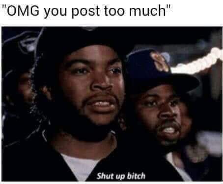 you post too much shut up bitch meme - "Omg you post too much" Shut up bitch