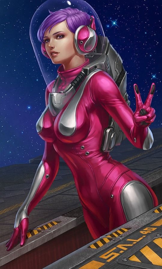 female space suit art