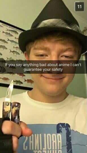 if you say anything bad about anime - If you say anything bad about anime I can't guarantee your safety