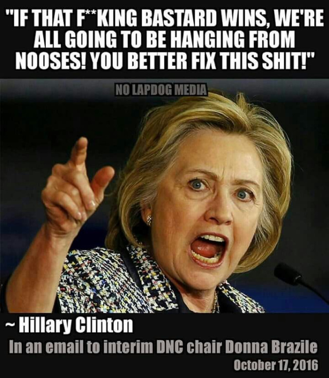 happy birthday meme hilary clinton - "If That FKing Bastard Wins, We'Re All Going To Be Hanging From Nooses! You Better Fix This Shit!" No Lapdog Media ~ Hillary Clinton In an email to interim Dnc chair Donna Brazile