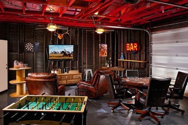 small garage game room ideas - Bar