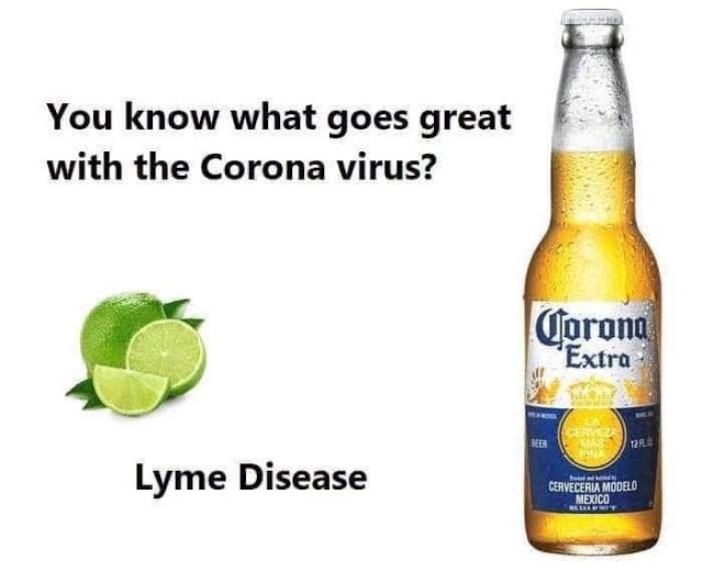 corona virus meme - You know what goes great with the Corona virus? Corona Extra Lyme Disease Pou Cerveceria Modelo Mexico