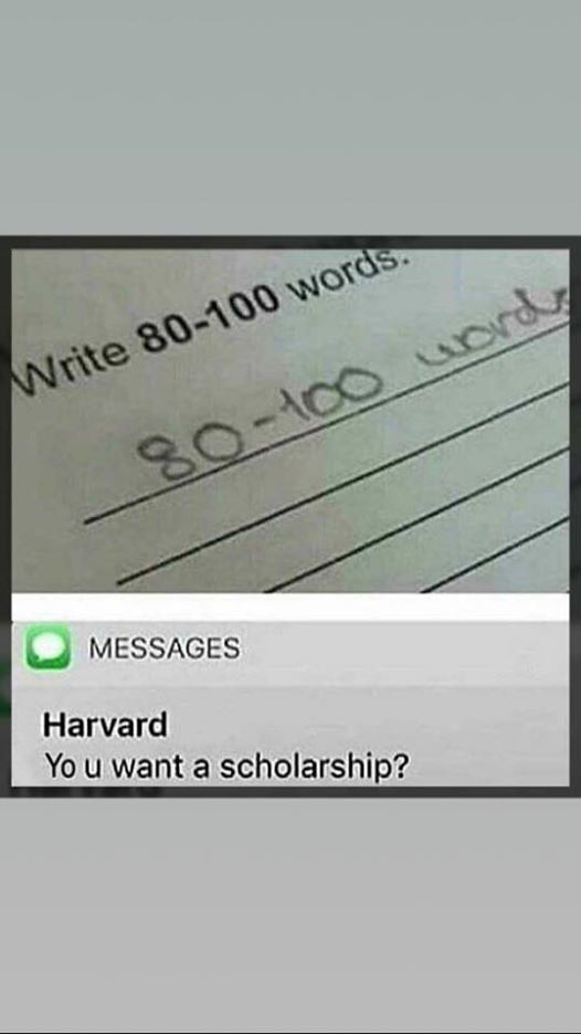 angle - Write 80100 words. 80100 word Messages Harvard You want a scholarship?
