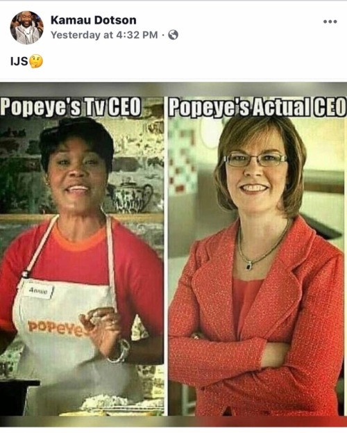popeyes ceo - Kamau Dotson Yesterday at Ijs Popeye's Tvceo Popeye's Actual Ceo Anne Popeye