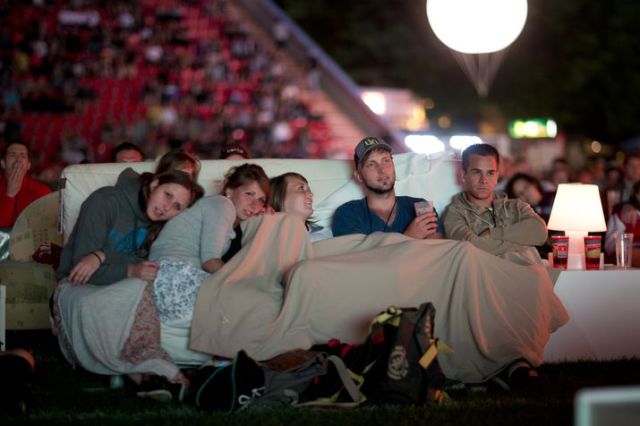 Berlin Stadium Transformed into Giant Comfy Movie Theater