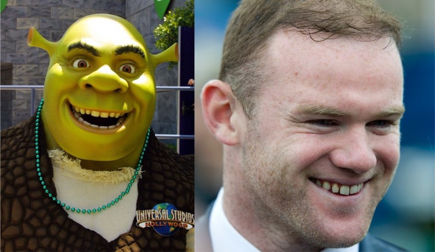 Shrek and Wayne Rooney
