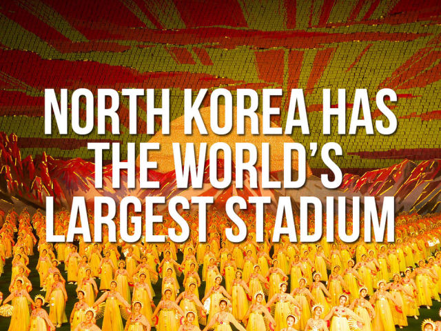 The Rungnado May Day stadium has more than 150,000 seats and houses the extravagant Mass Games.
