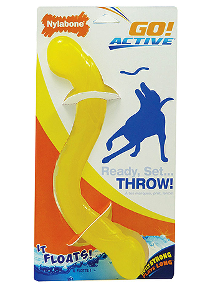 Nylabone Go Active Odd Stick  Built strong to play long and floats for the ultimate outdoor fun  Who writes this stuff?