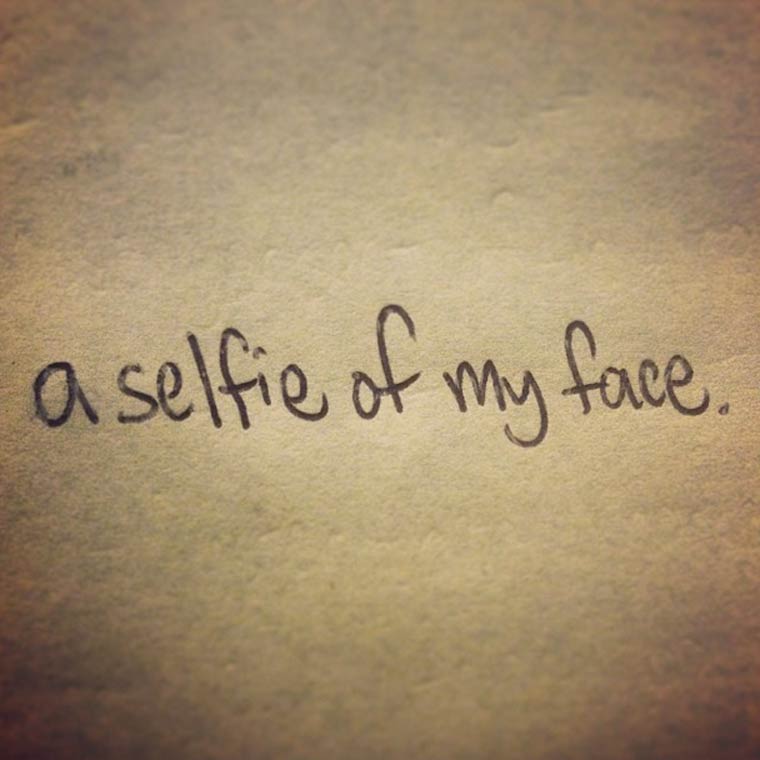 handwriting - a selfie of my face.