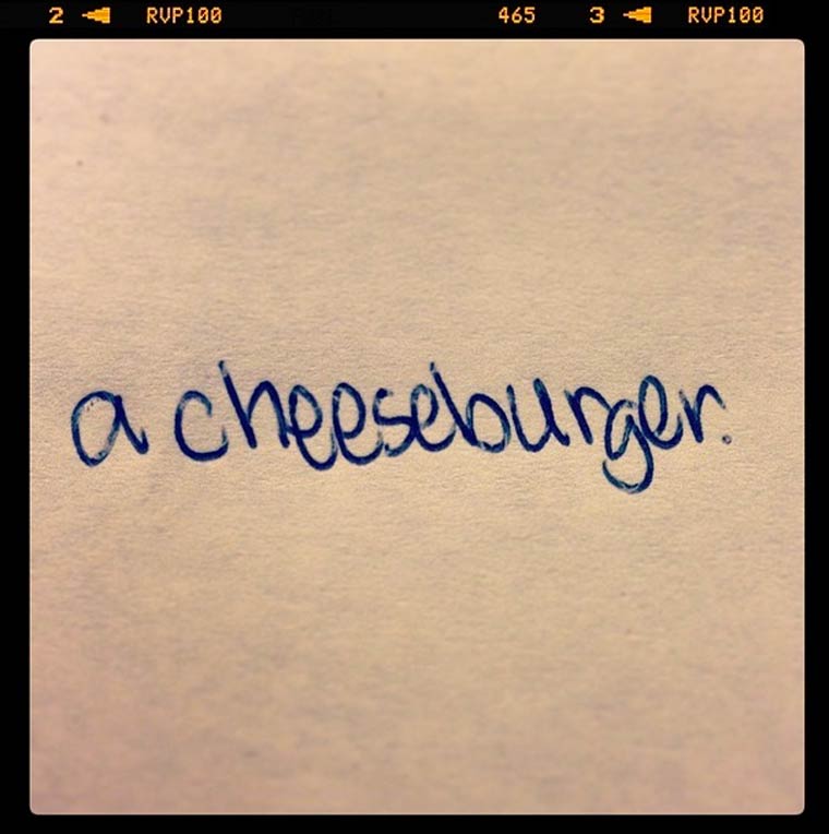 handwriting - 2 RVP100 465 3 RUP100 a cheeseburger