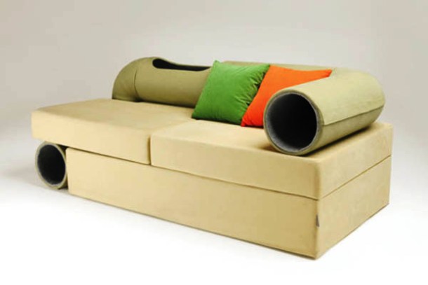 Just as with the amazing tunnel sofa providing comfort and joy for both the owners as well as their kitties.