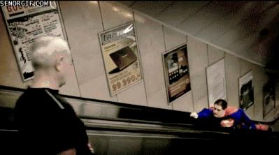 superman escalator gif - Senorgif.Com Gud