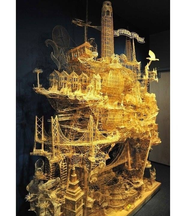 Unusual sculpture made ​​of 103,987 toothpicks, for which it took 36 years