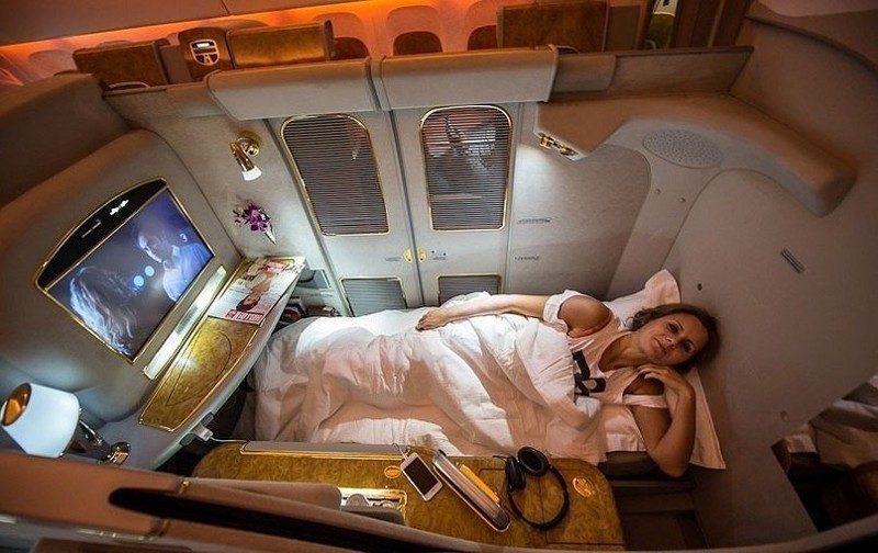 First Class cabin on Emirates Airlines