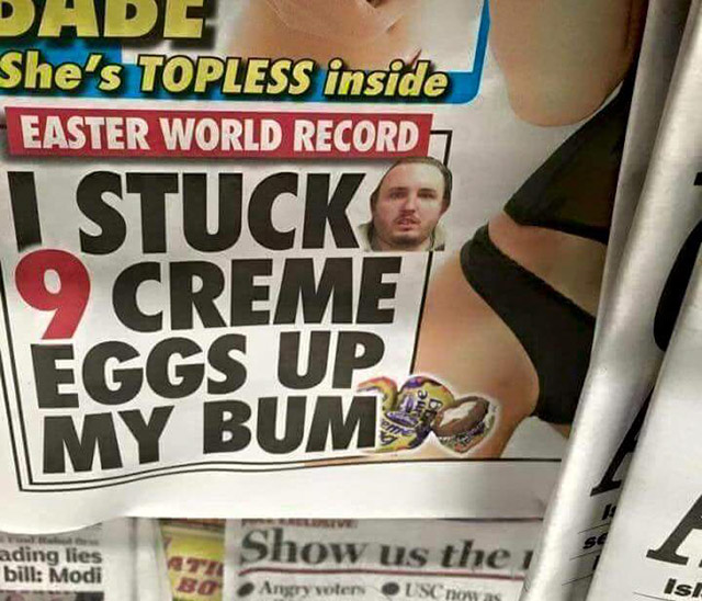 random pic arm - She's Topless inside Easter World Record I Stuck 19 Creme Eggs Up ||My Bum ading lies bill Modi Show us the i 80 Angry voters Usc now as