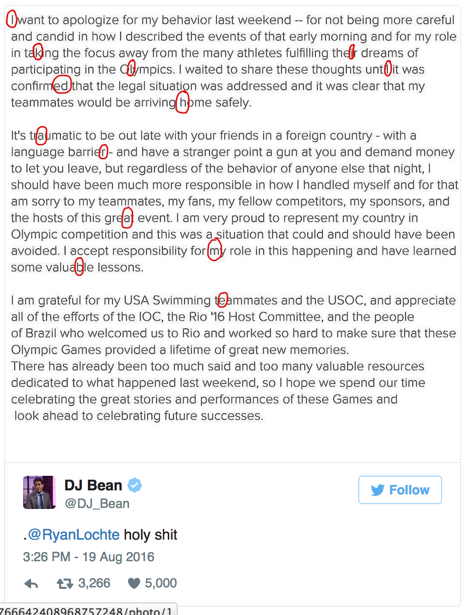 Instagram users were not impressed by Lochte’s response, and instead took this as an opportunity for biting comedy.