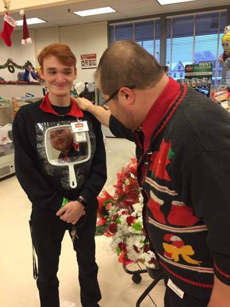 ugly sweater contest with boss