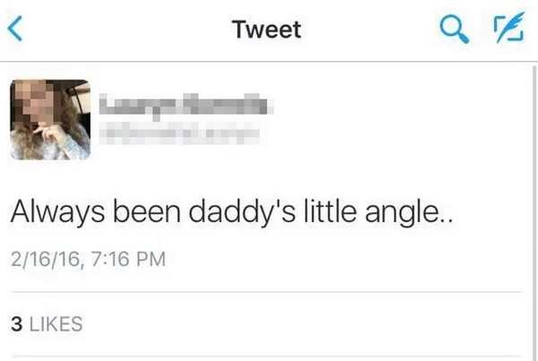Tweet Always been daddy's little angle.. 21616, 3