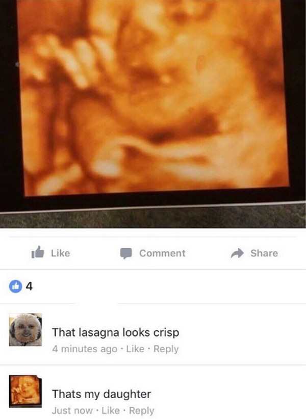 lasagna baby - Comment That lasagna looks crisp 4 minutes ago Thats my daughter Just now.