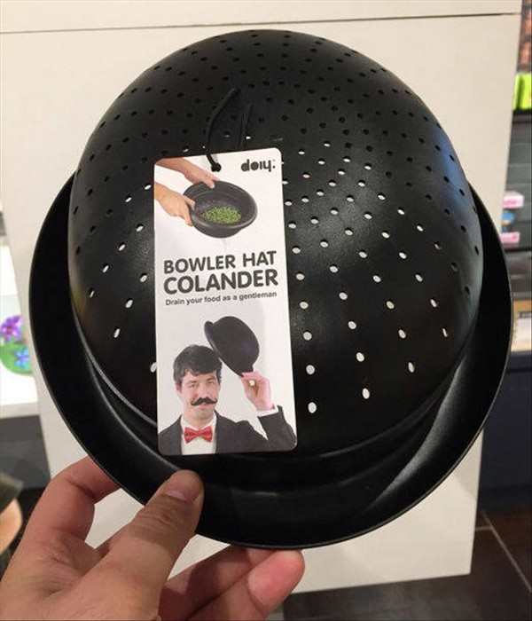Colander bowler hat, what?