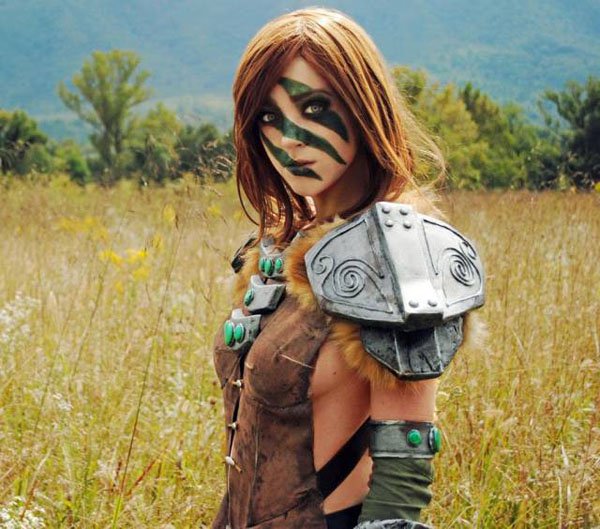 Girl wearing awesome battle cosplay