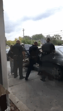 GIF of midget getting arrested