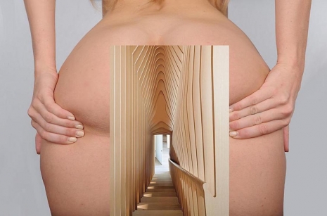 An Erotic Collage of Naked Ladies Merged With Architecture