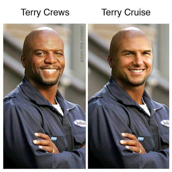 Terry Crews meme of Terry Cruise with Tom Cruises face