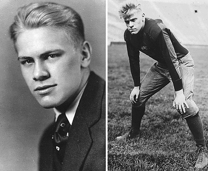 Gerald  Ford age 18 and 20
