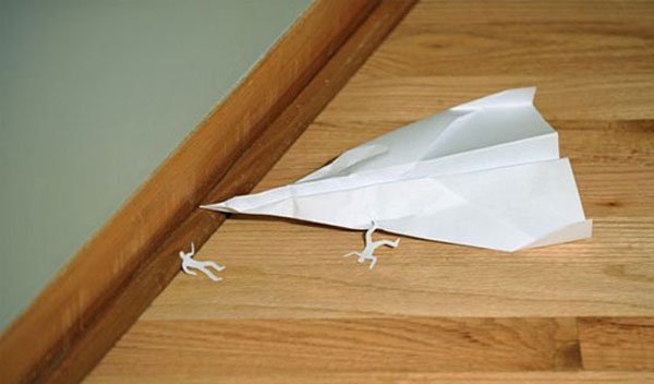 paper airplane crash