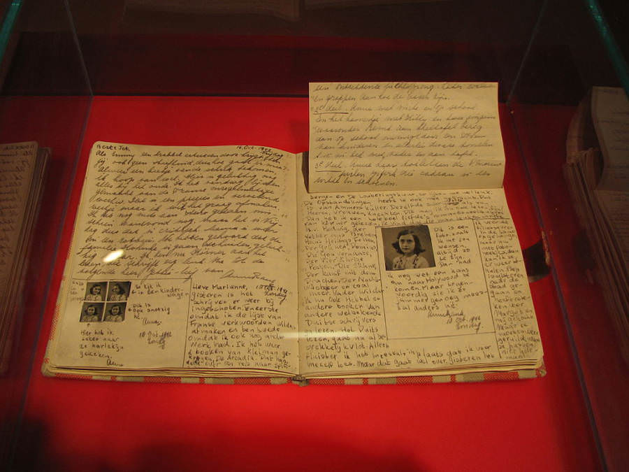 The Actual Diary Of Anne Frank -The Jewish teenager whose reprinted diary became a global best-selling book probably wouldn't have imagined it being on display after her death. Anne Frank’s original diaries detailing her life hiding with her family during the Nazi occupation of the Netherlands is displayed at the Anne Frank House in Amsterdam.