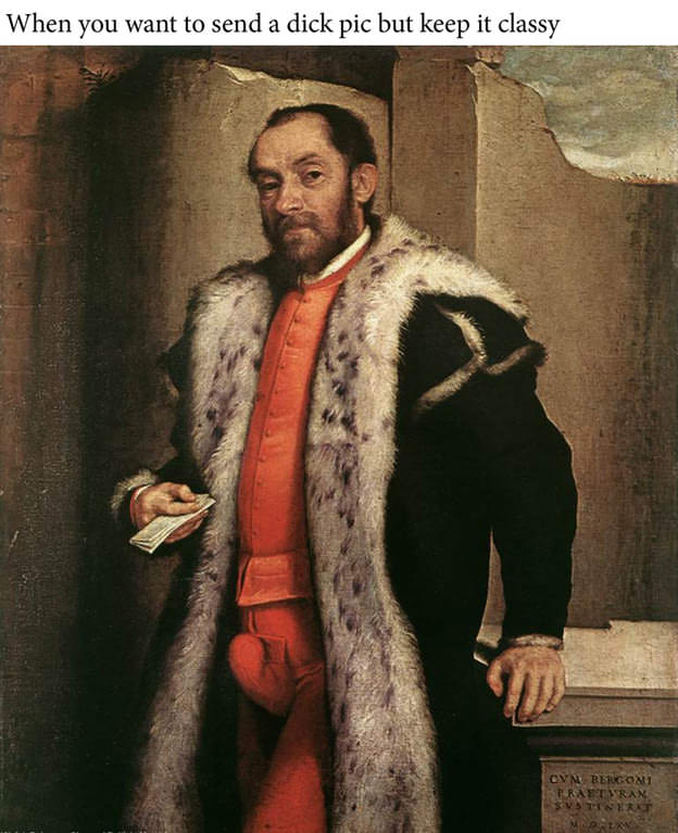 renaissance codpiece - When you want to send a dick pic but keep it classy Ovn Berconi Tirane